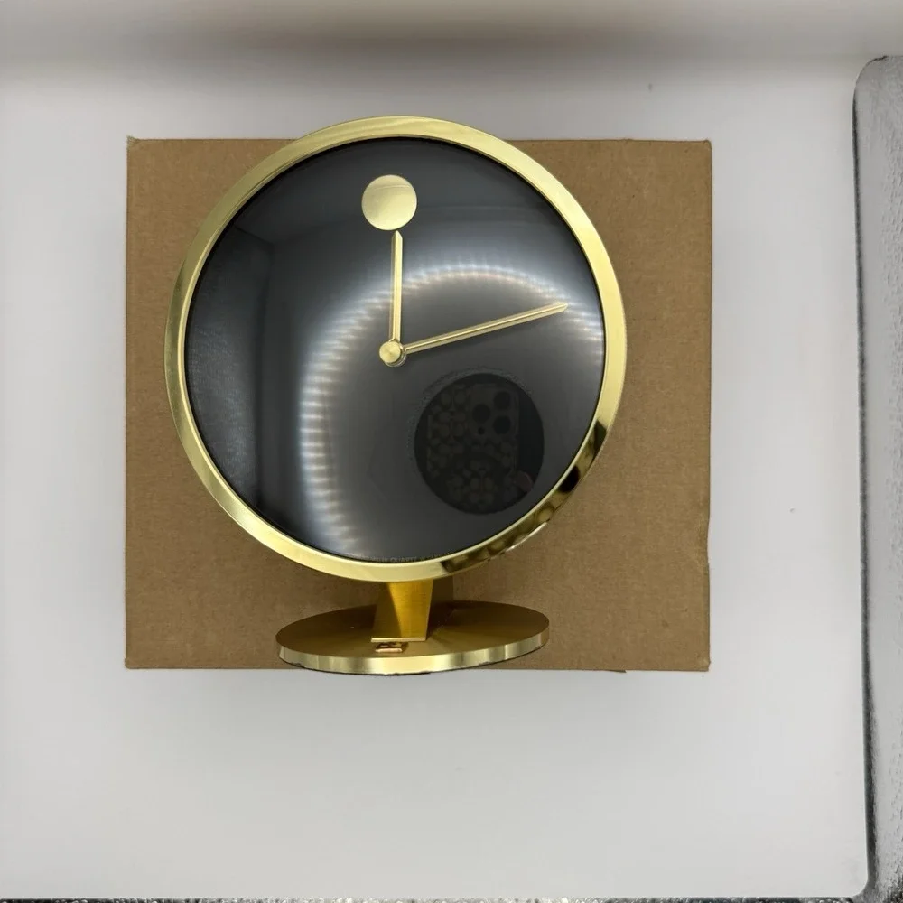 VINTAGE HOWARD MILLER NATHAN GEORGE HORWITT BRASS MUSEUM DESK CLOCK MOVADO MCM